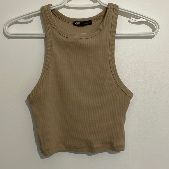 Tan Zara Cropped tank top - Picture 1 of 4